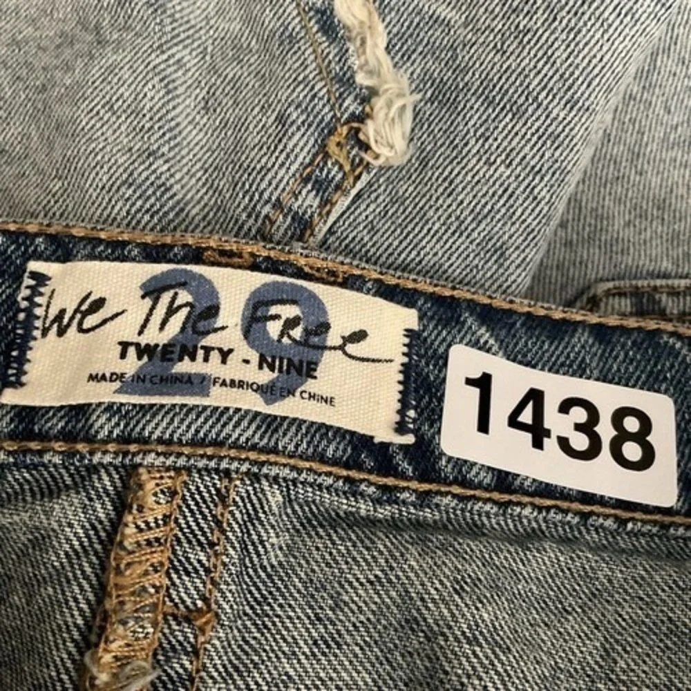 Free People Blue‎ Distressed Button Fly Cutoff Mini Jeans Skirt Women 29 China